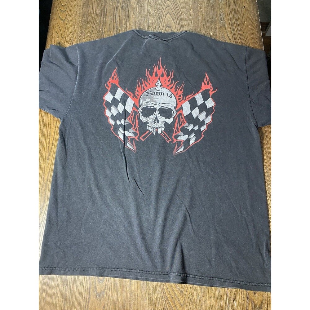 *Distressed* VTG Room 13 T-shirt Skull Derby Flag 1997 Mens Size XL 23pit2pit